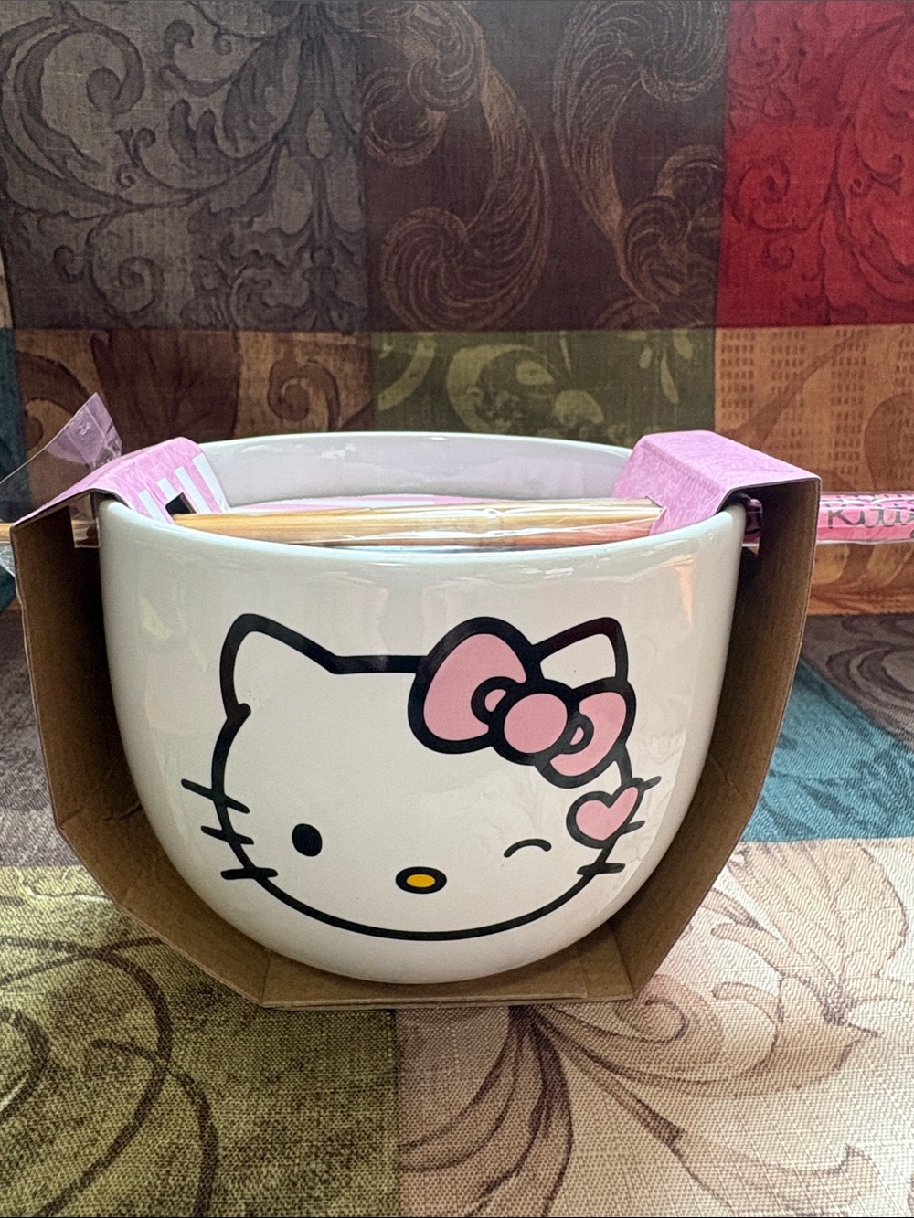 🐱Hello Kitty Ceramic Bowl with Chopsticks